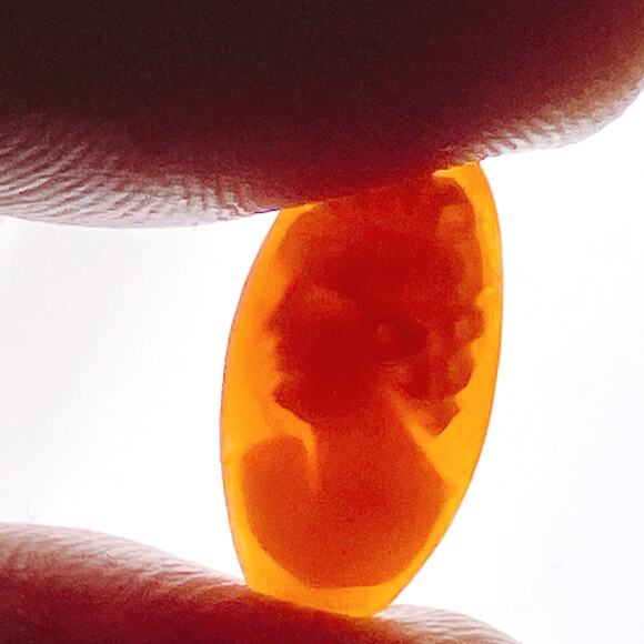 Vintage Mid Century Carved Shell Cameo Cabochon Loose Unset 1940s Jewelry - Picture 6 of 10